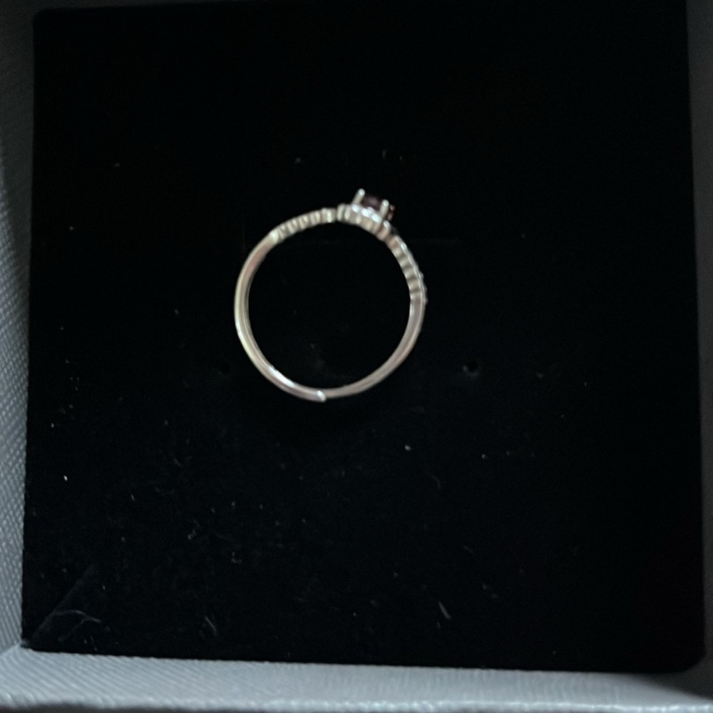 Sterling Silver Genuine Ruby Size 9 Adjustable Ri… - image 2